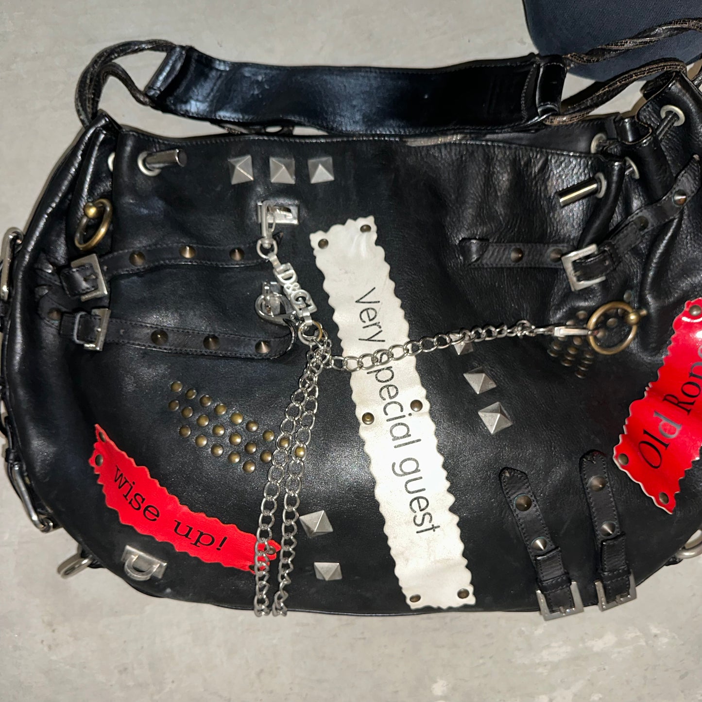 Dolce & Gabbana Rare SS2003 Leather Buckles and Chains Bag