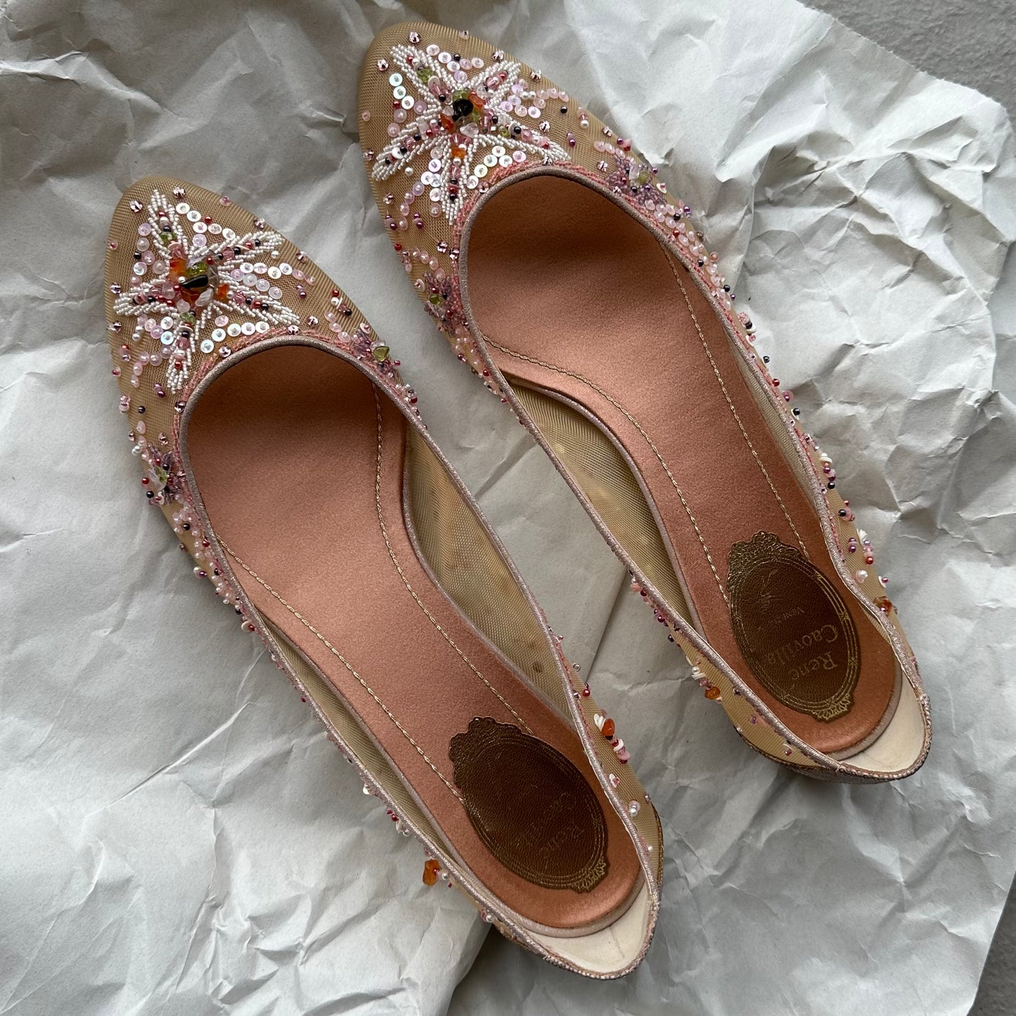 Rene Caovilla Beaded Ballet Flats (40)