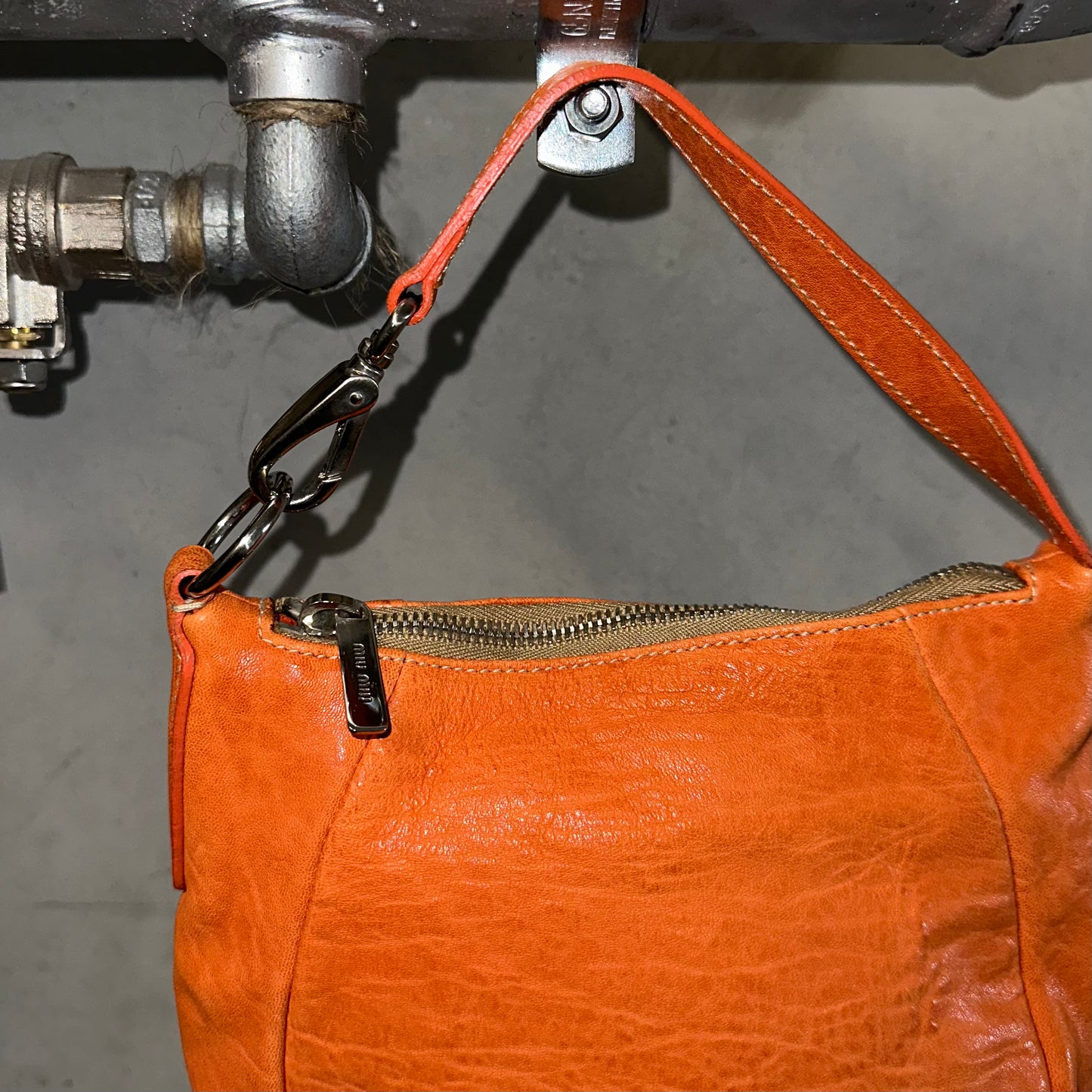 Miu Miu Mini Orange Clasp Hook Bag