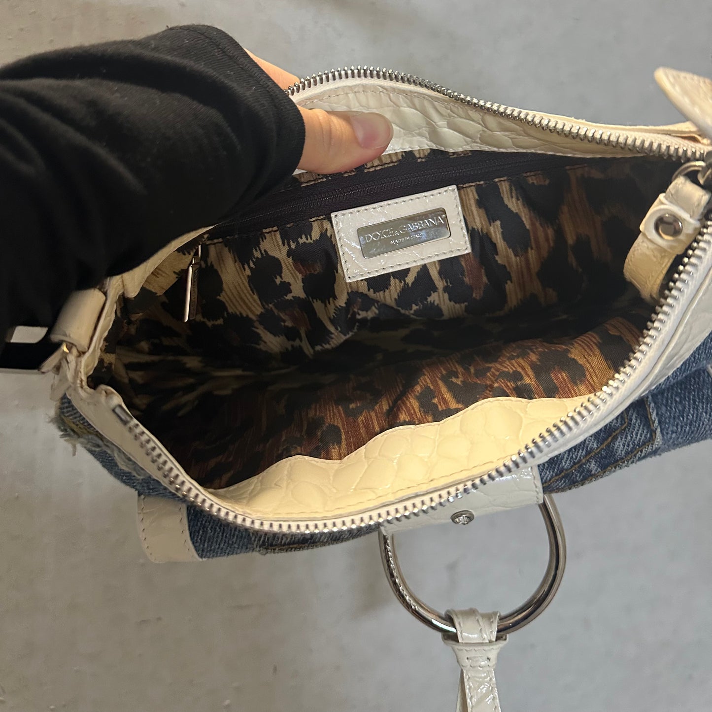 Dolce & Gabbana Denim Flap Front Shoulder Bag