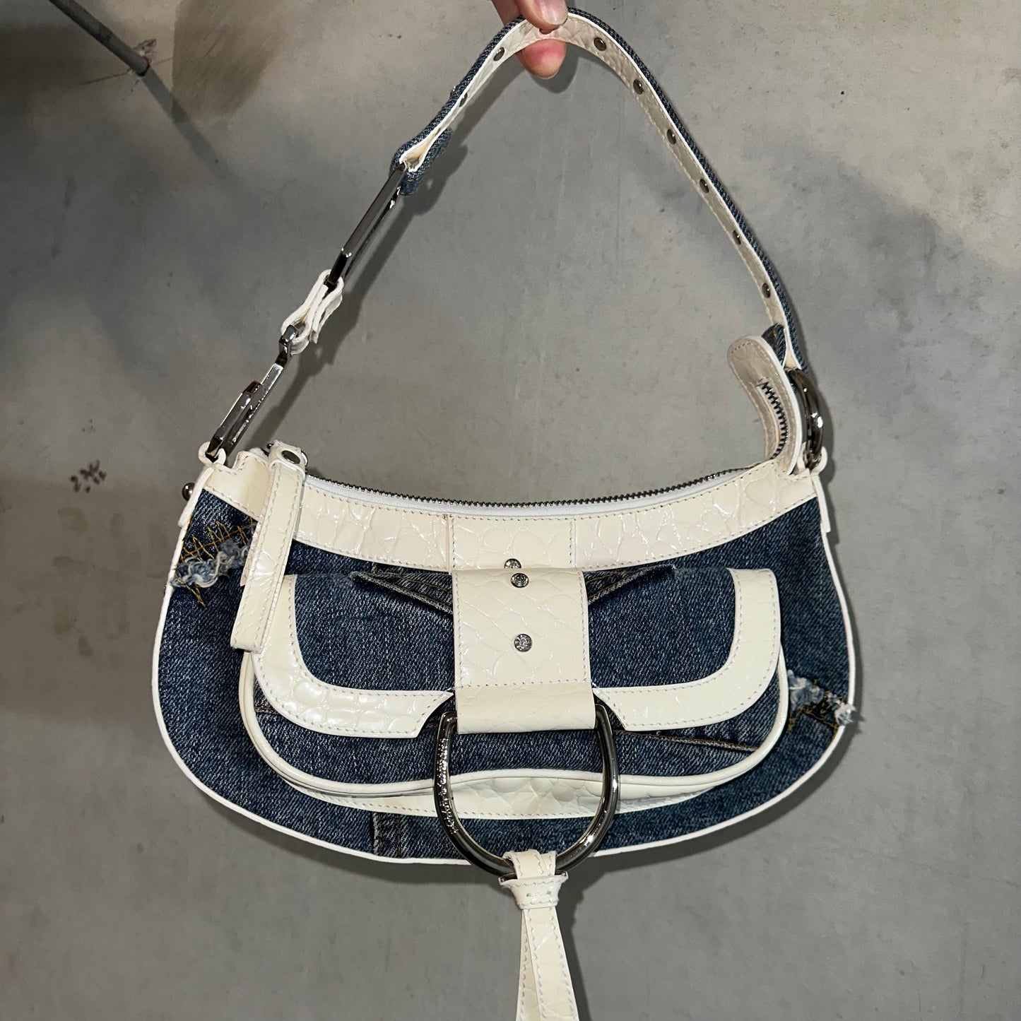 Dolce & Gabbana Denim Flap Front Shoulder Bag
