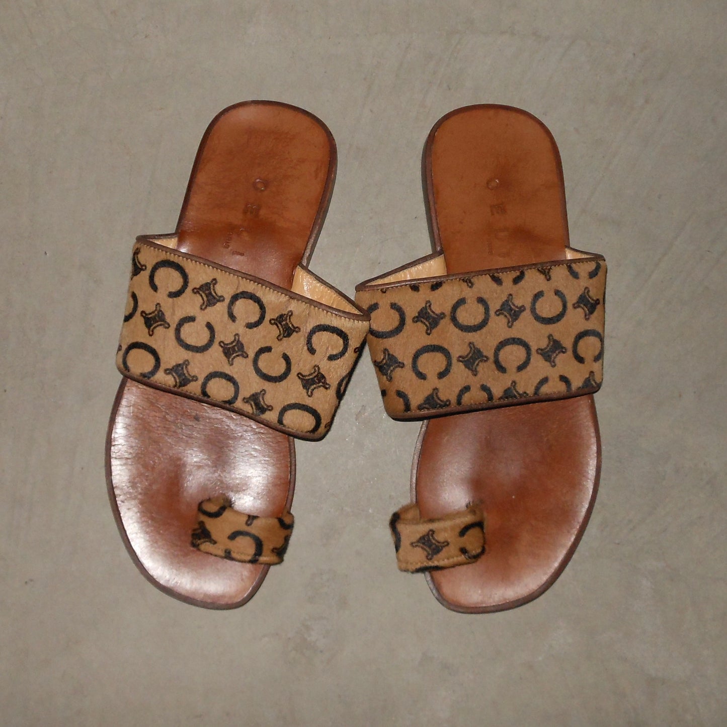 Celine Cowhide Macadam Sandals (37)