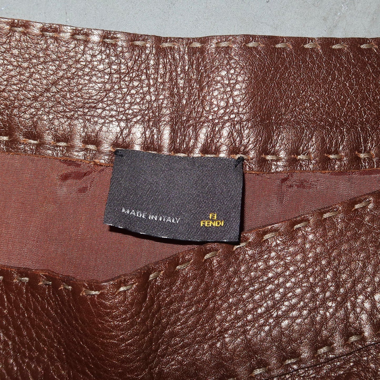 Fendi Metallic Leather Skirt