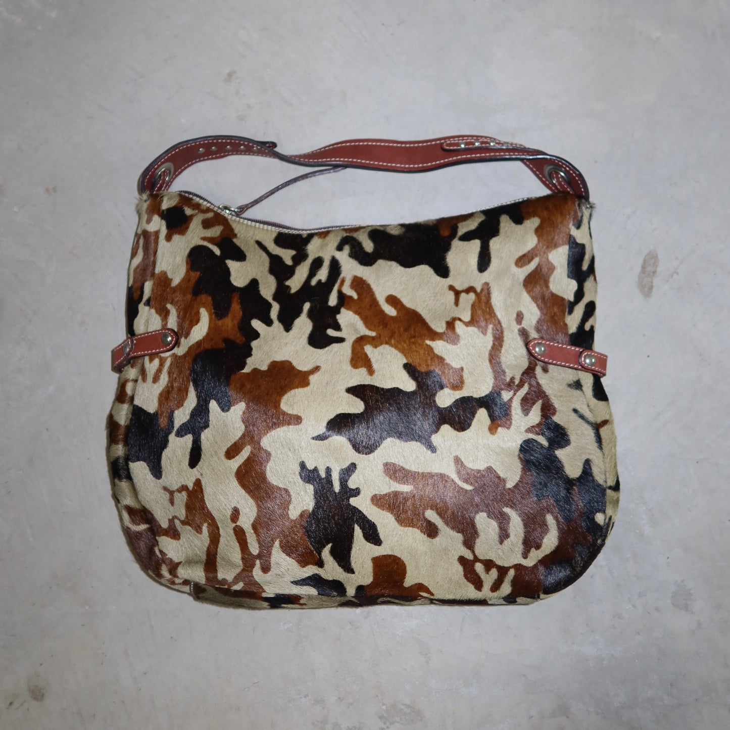 Vintage Italian Cowhide Camouflage Bag