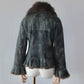 Vintage Green Fur and Leather Jacket
