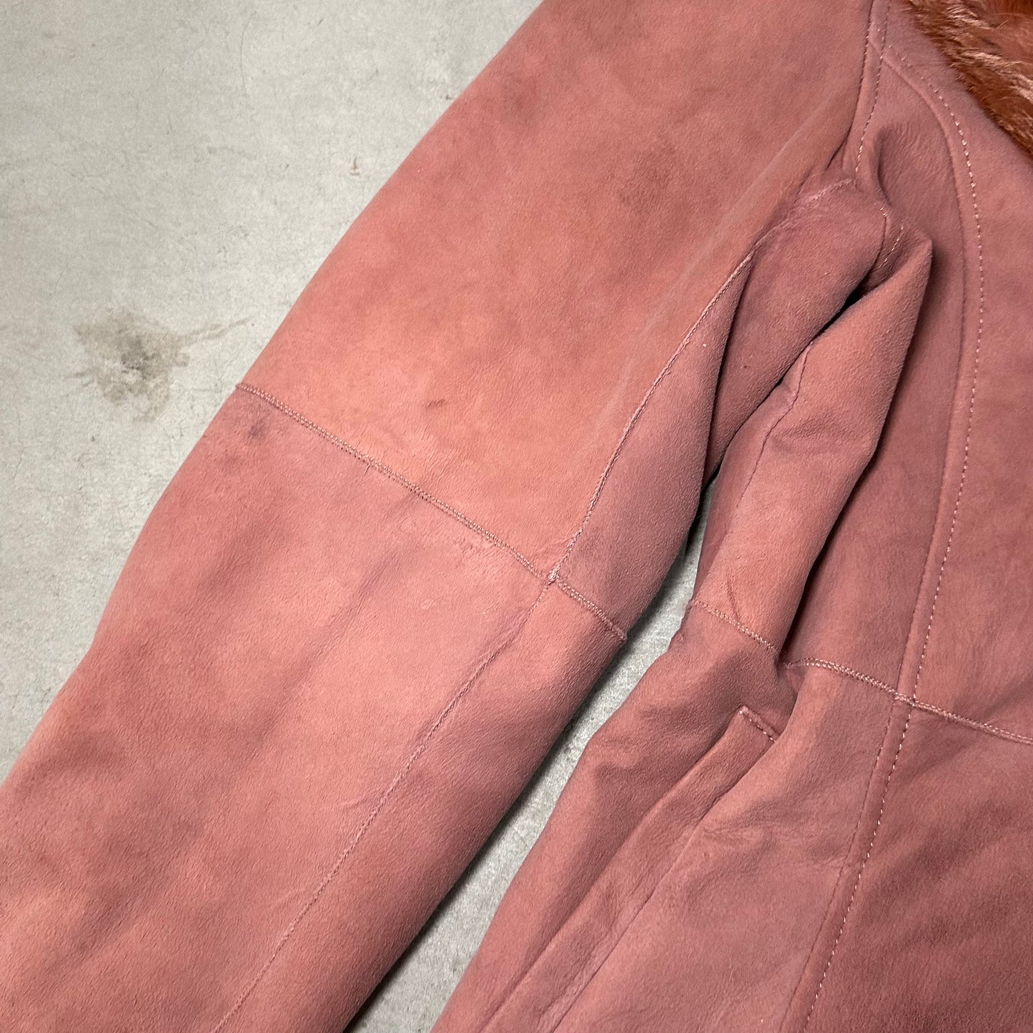 Morgan De Toi Pink Suede Jacket with Real Fur