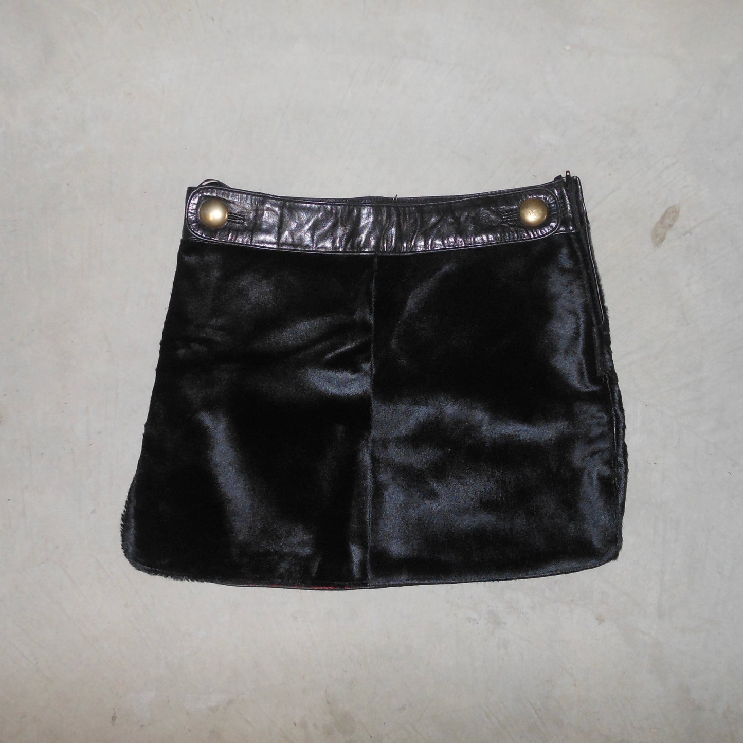 D&G Black Cowhide Mini Skirt