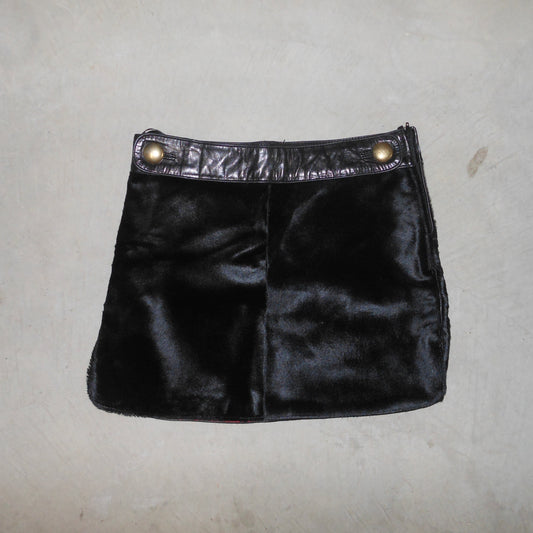 D&G Black Cowhide Mini Skirt