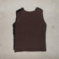 Vintage Real Fur Dark Brown Tank Top