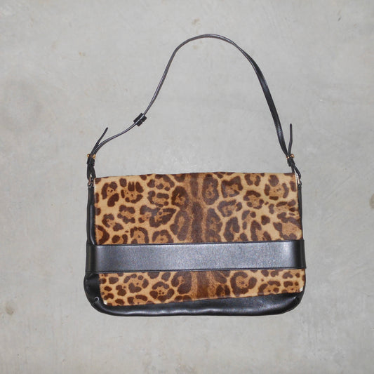 Vintage Leopard Print Cowhide  Tote