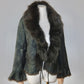 Vintage Green Fur and Leather Jacket