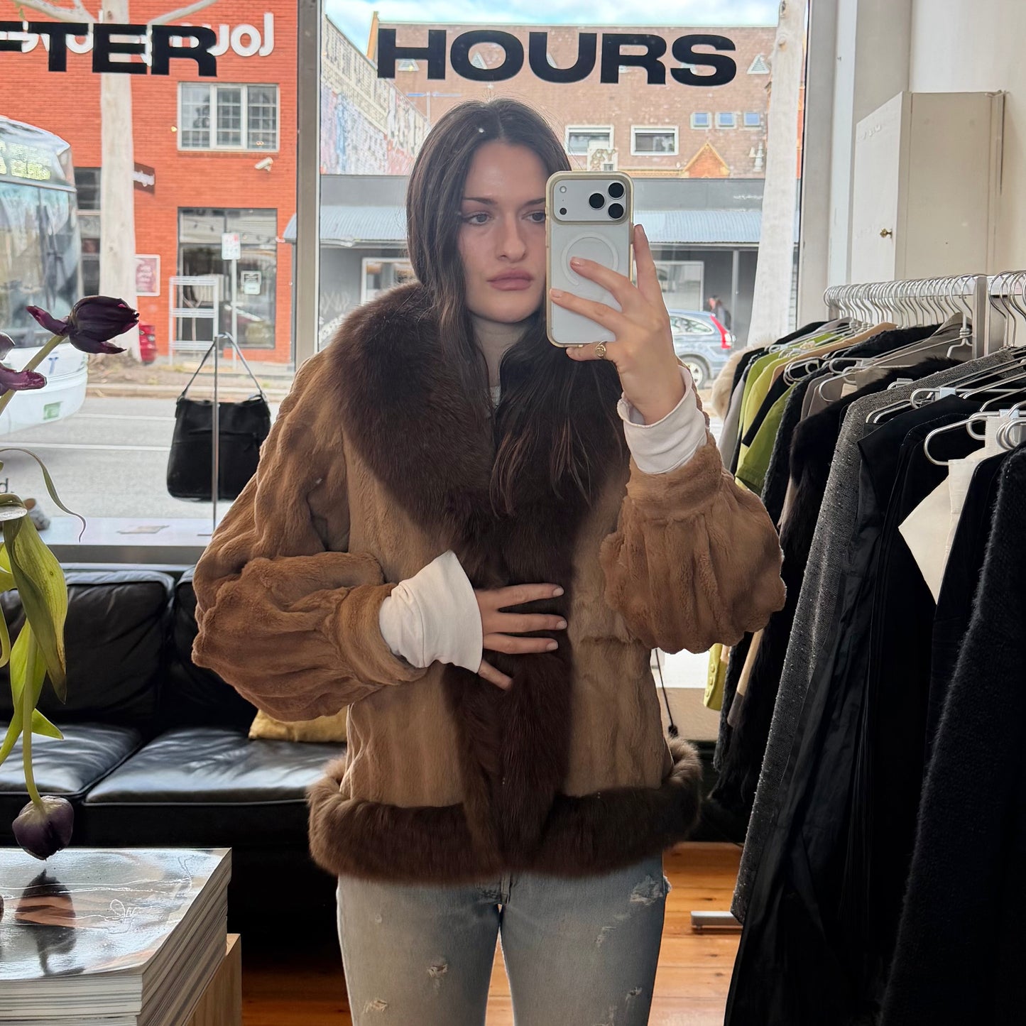 Vintage Mixed Real Fur Bomber