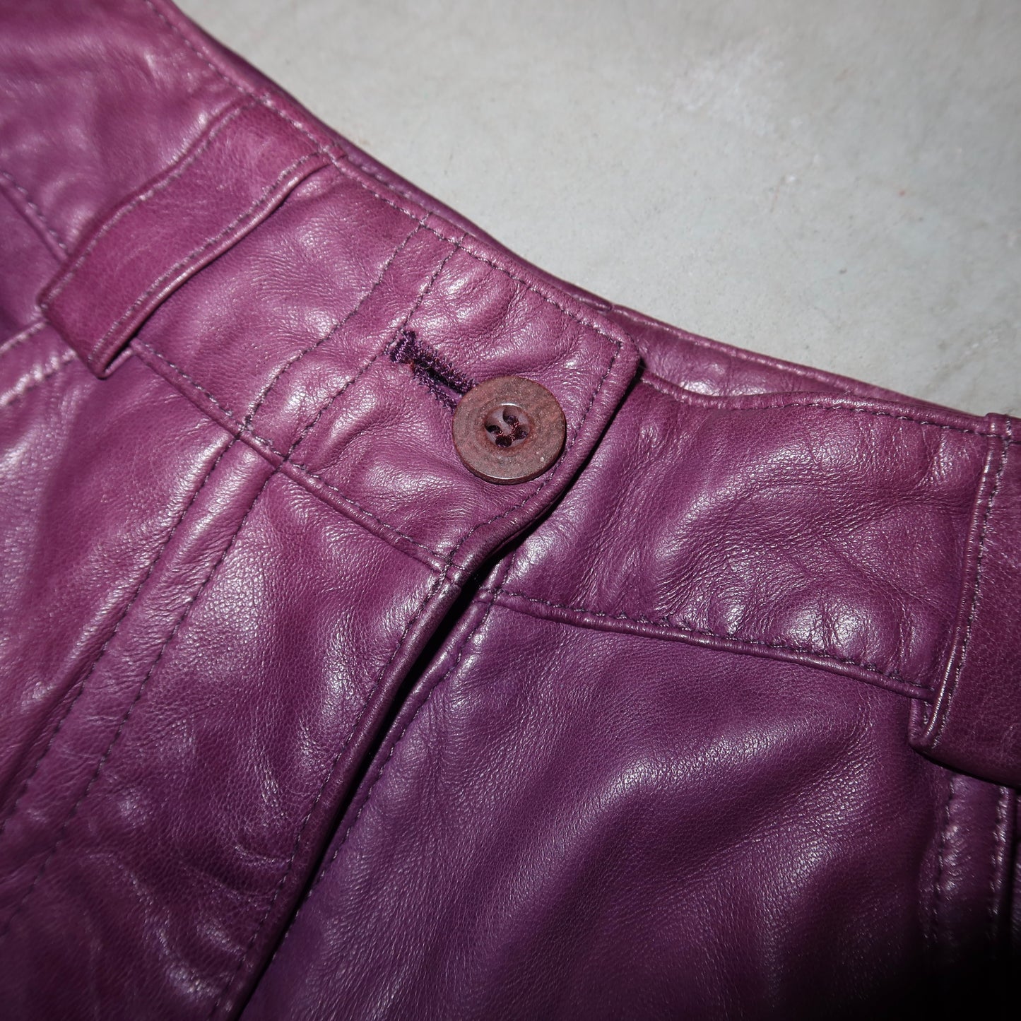 Gianni Versace Purple Leather Pants