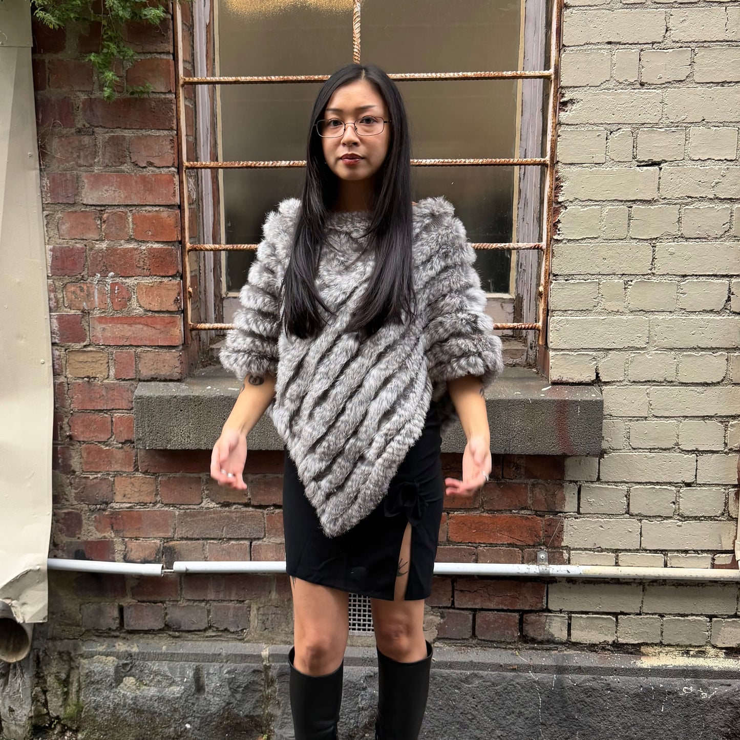 Vintage Rabbit Fur Poncho