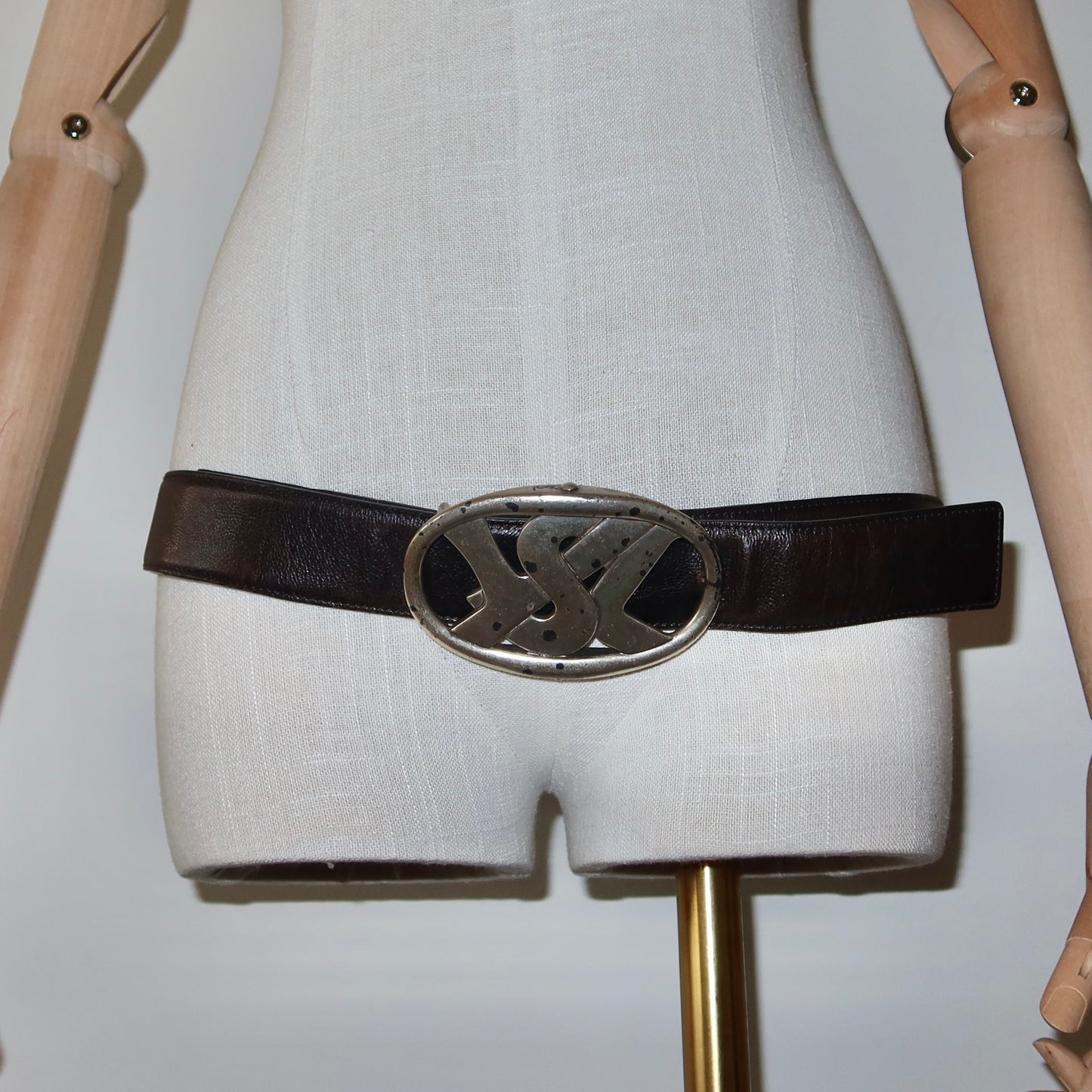 YSL AW2003 Brown Leather Belt (Unisex)