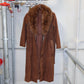 Vintage Suede Fur Trim Trench