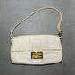 Fendi White Leather Baguette