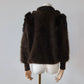 Vintage Brown Angora and Real Fur Cardigan