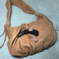 Vintage Brown Leather Bag with Horn Detail