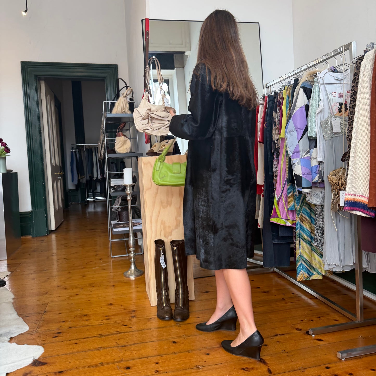 Marni Black Cowhide Coat