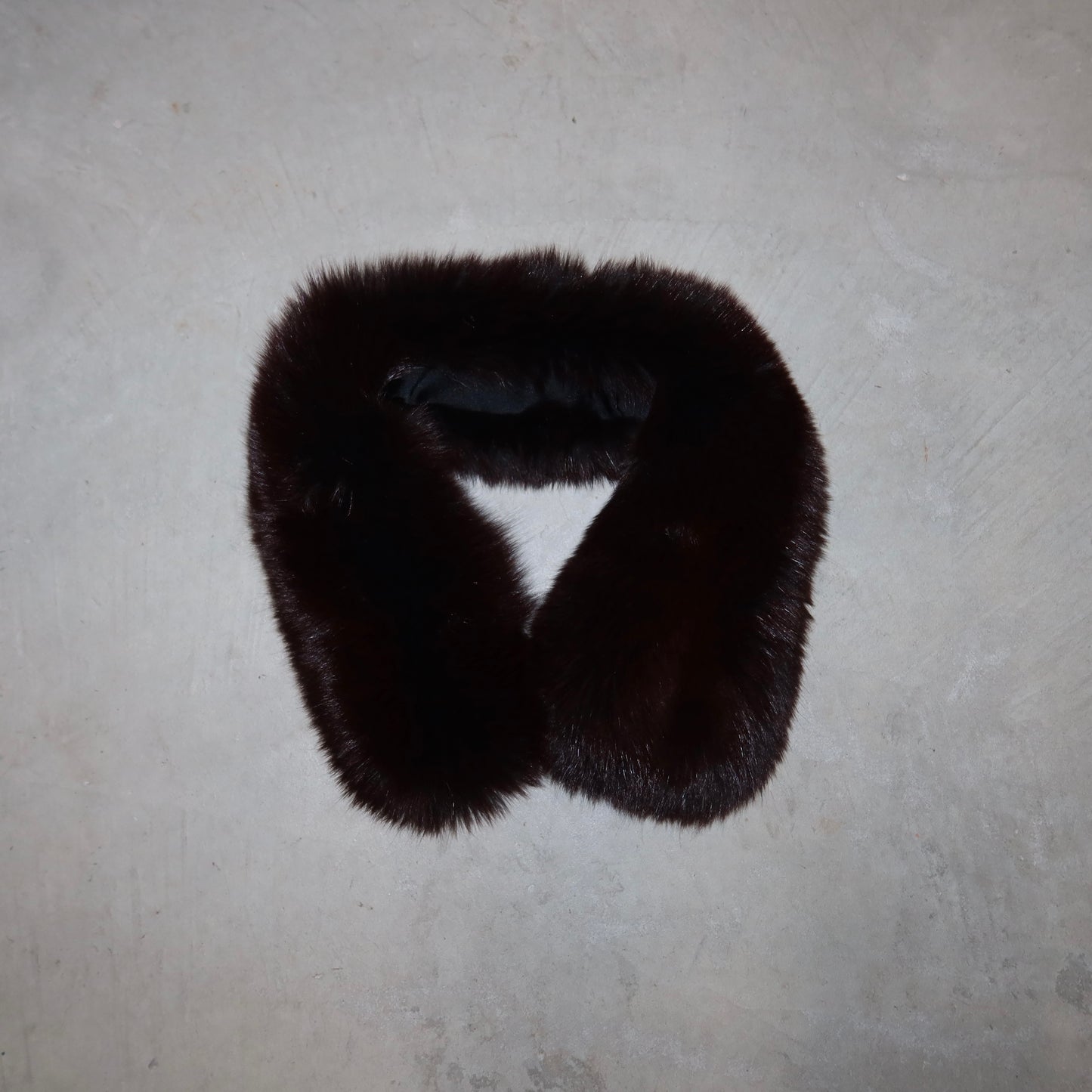 Vintage Dark Brown Real Fur Collar
