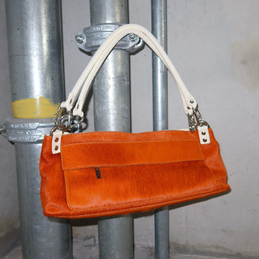 Vintage Orange Cowhide Bag