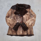Vintage Brown Leather and Real Fur Jacket