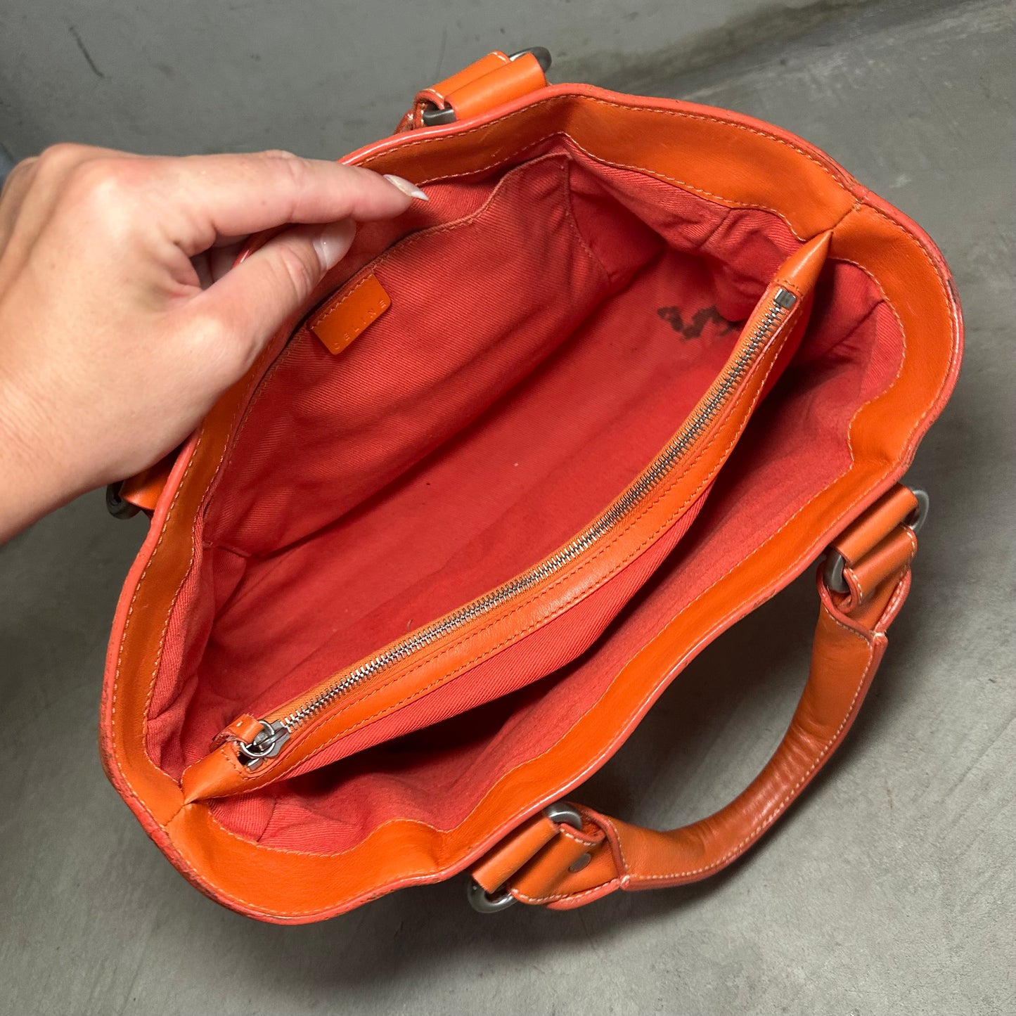 Celine Orange Leather Boogie Bag