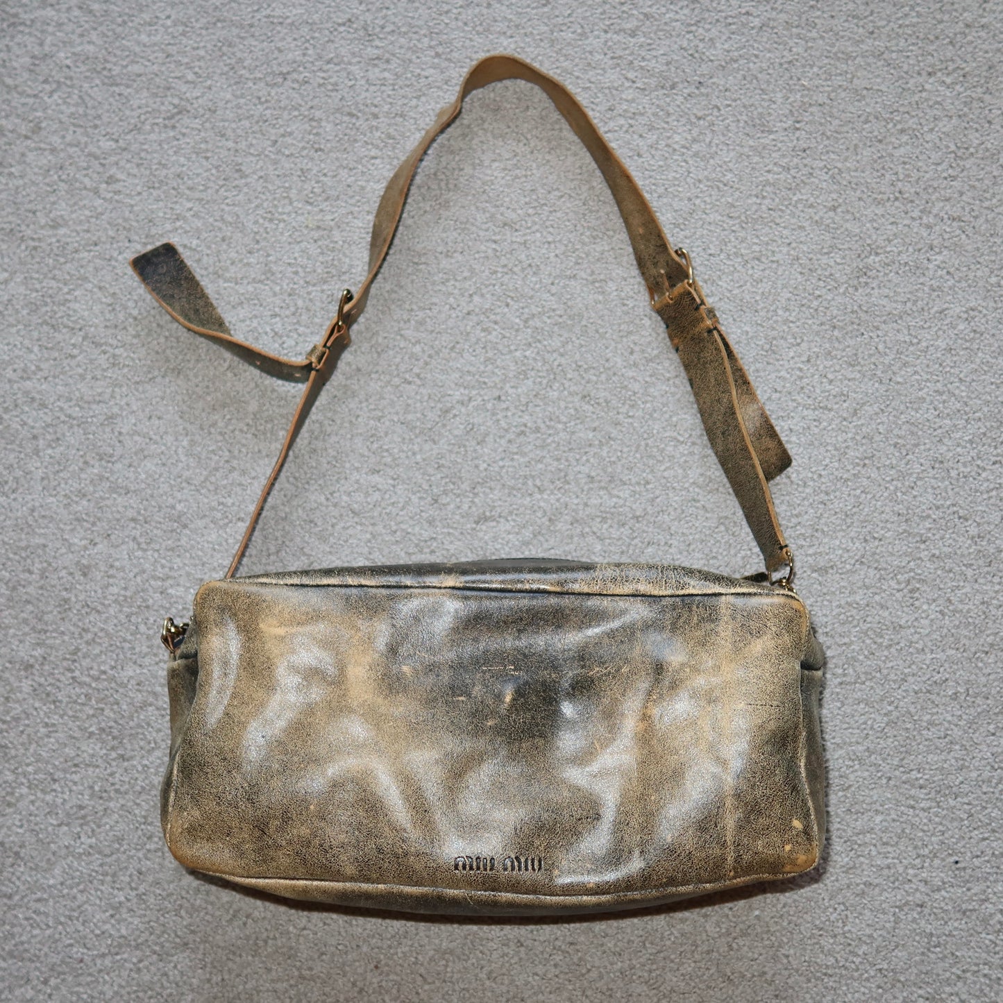 Miu Miu Distressed Leather Camera Bag
