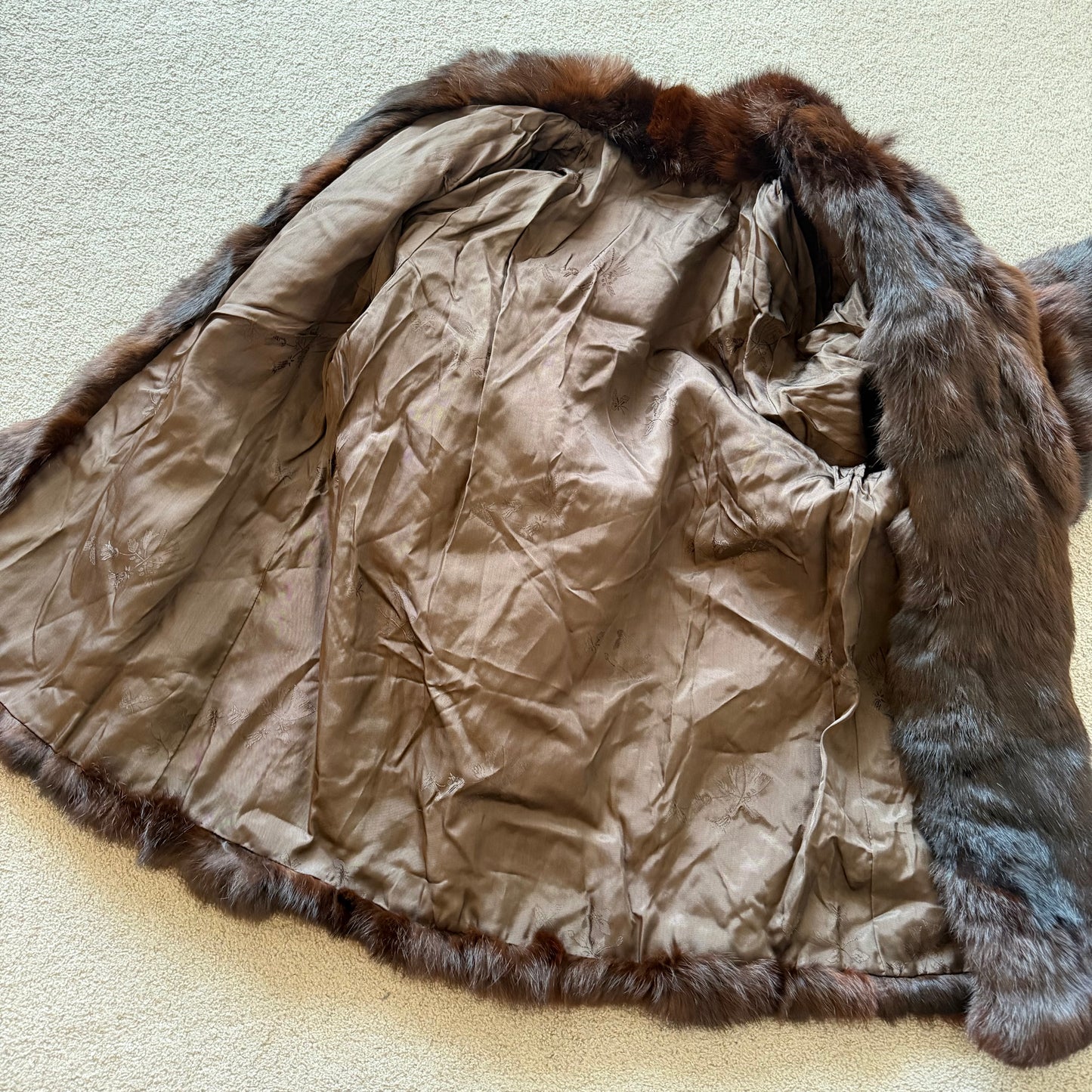 Vintage Dark Brown Real Fur Coat