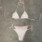 Moschino Baby Pink Bikini with White Lace Overlay