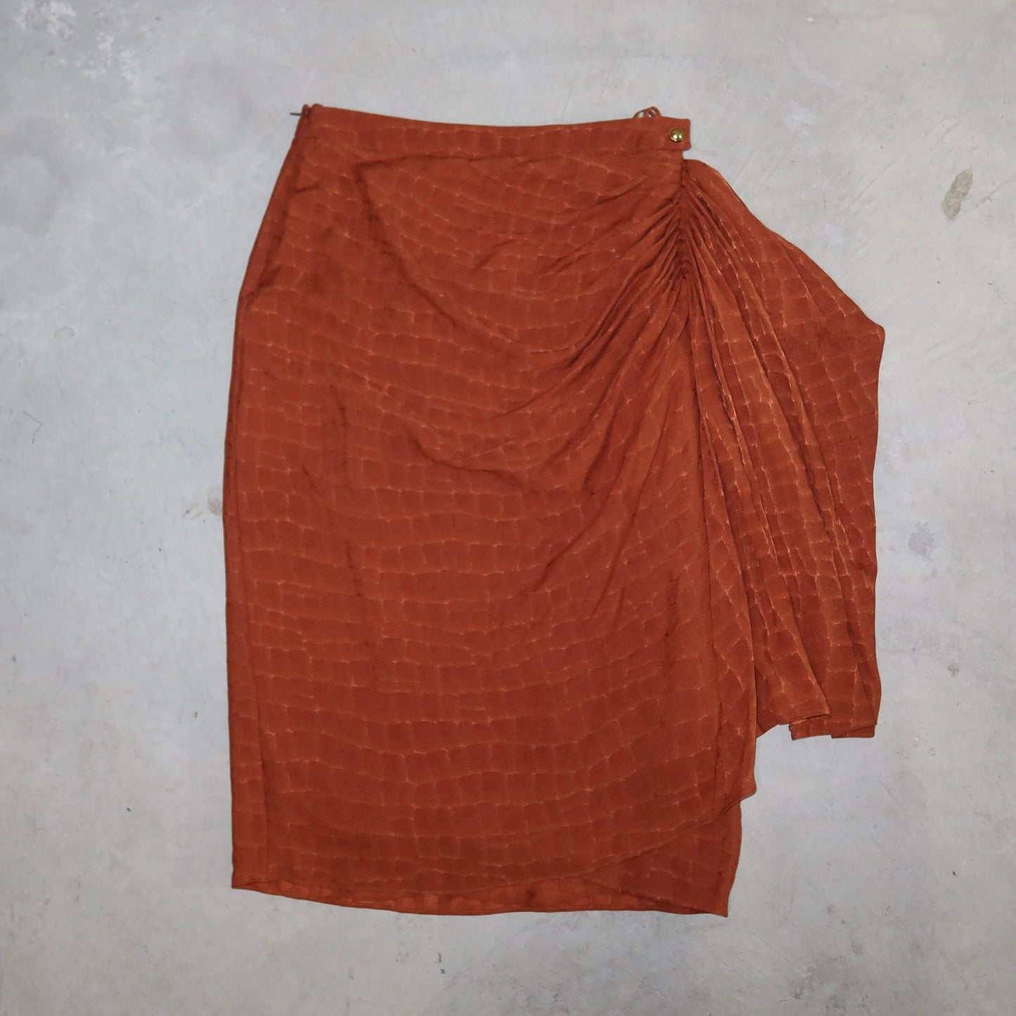 Gucci 2012 Burnt Orange Silk Skirt