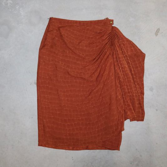 Gucci 2012 Burnt Orange Silk Skirt