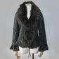 Vintage Green Fur and Leather Jacket