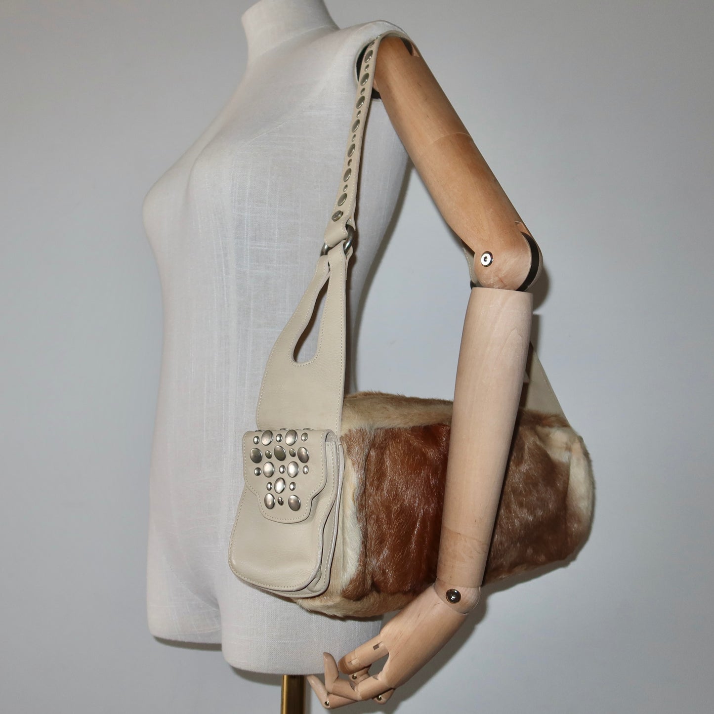 Sonia Rykiel Cowhide Domino Studded Bag