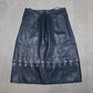 Tibi Blue Leather Grommet Skirt