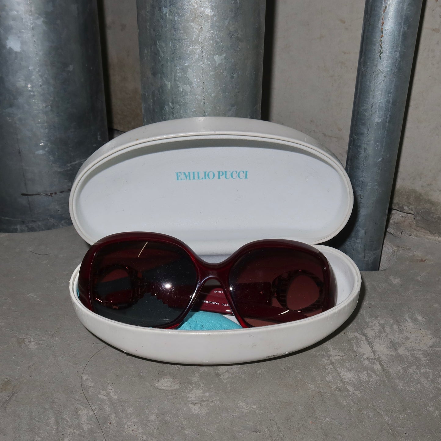 Emilio Pucci Rare Red Bug Eye Sunglasses