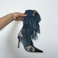 El Dante’s Blue Suede Fringe Cowboy Boots (37)