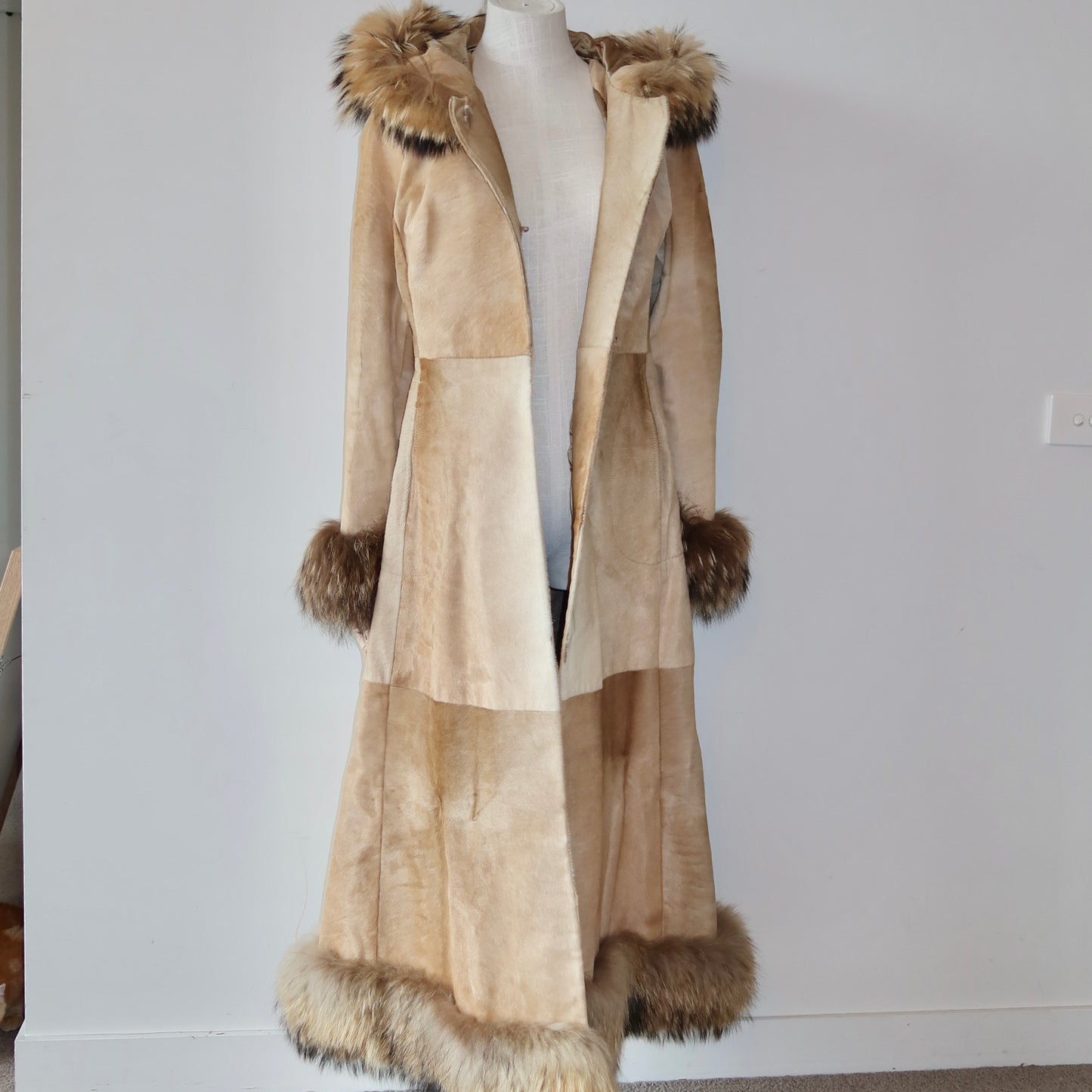 Trussardi AW2000 Cowhide and Fox Fur Coat