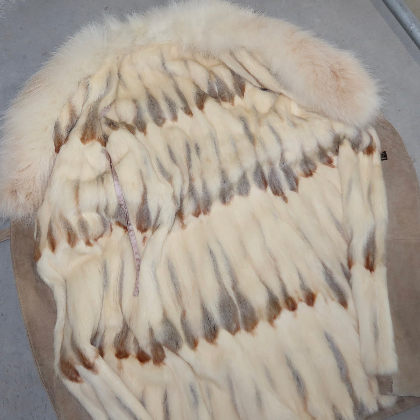 Vintage Suede Trench with Fox Fur Collar and Lining