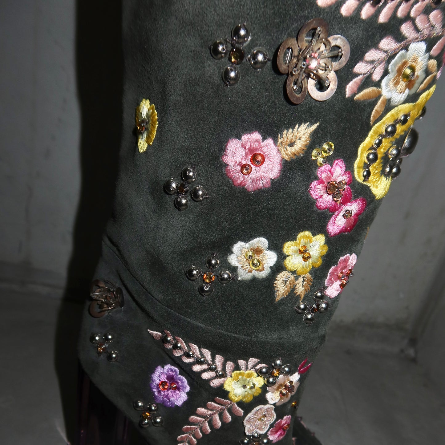Emilio Pucci Embroidered Suede Boots (37)