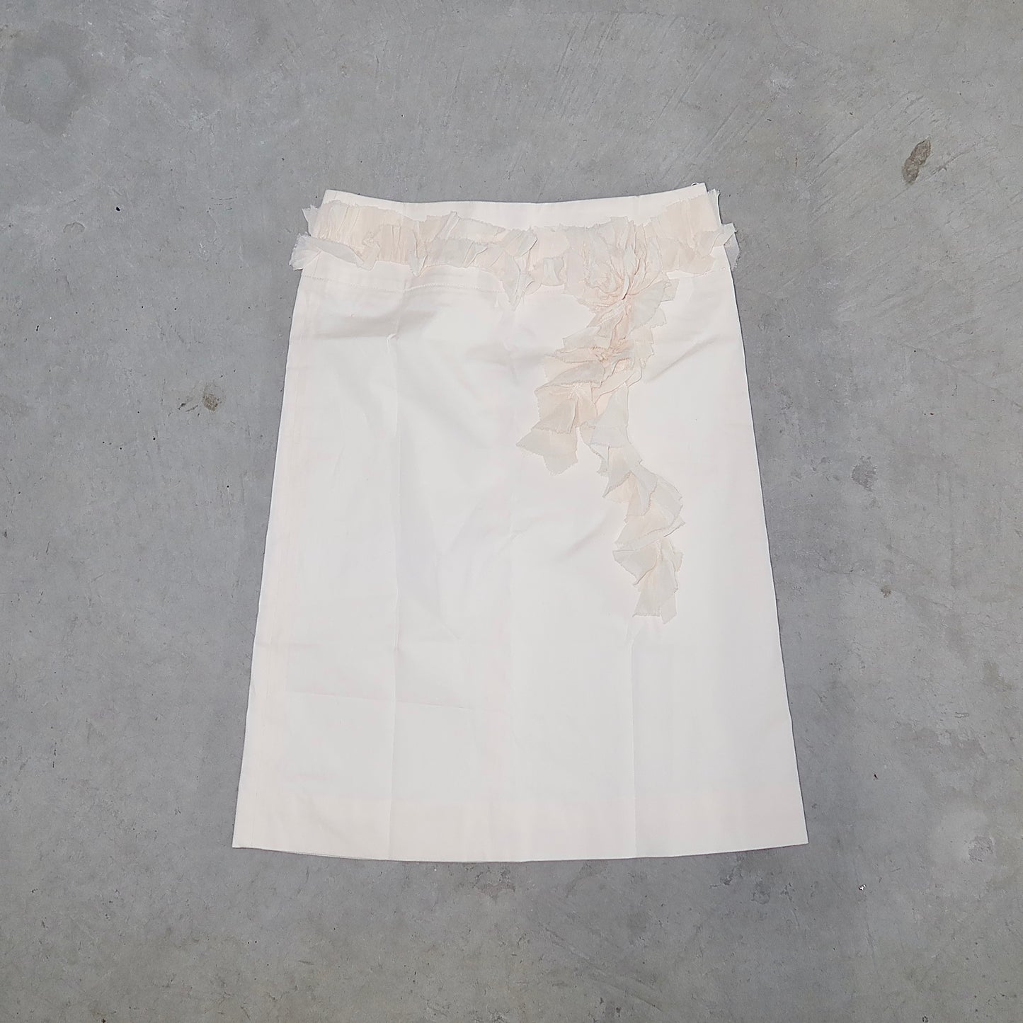 Chloé SS2002 White Ruffle Skirt