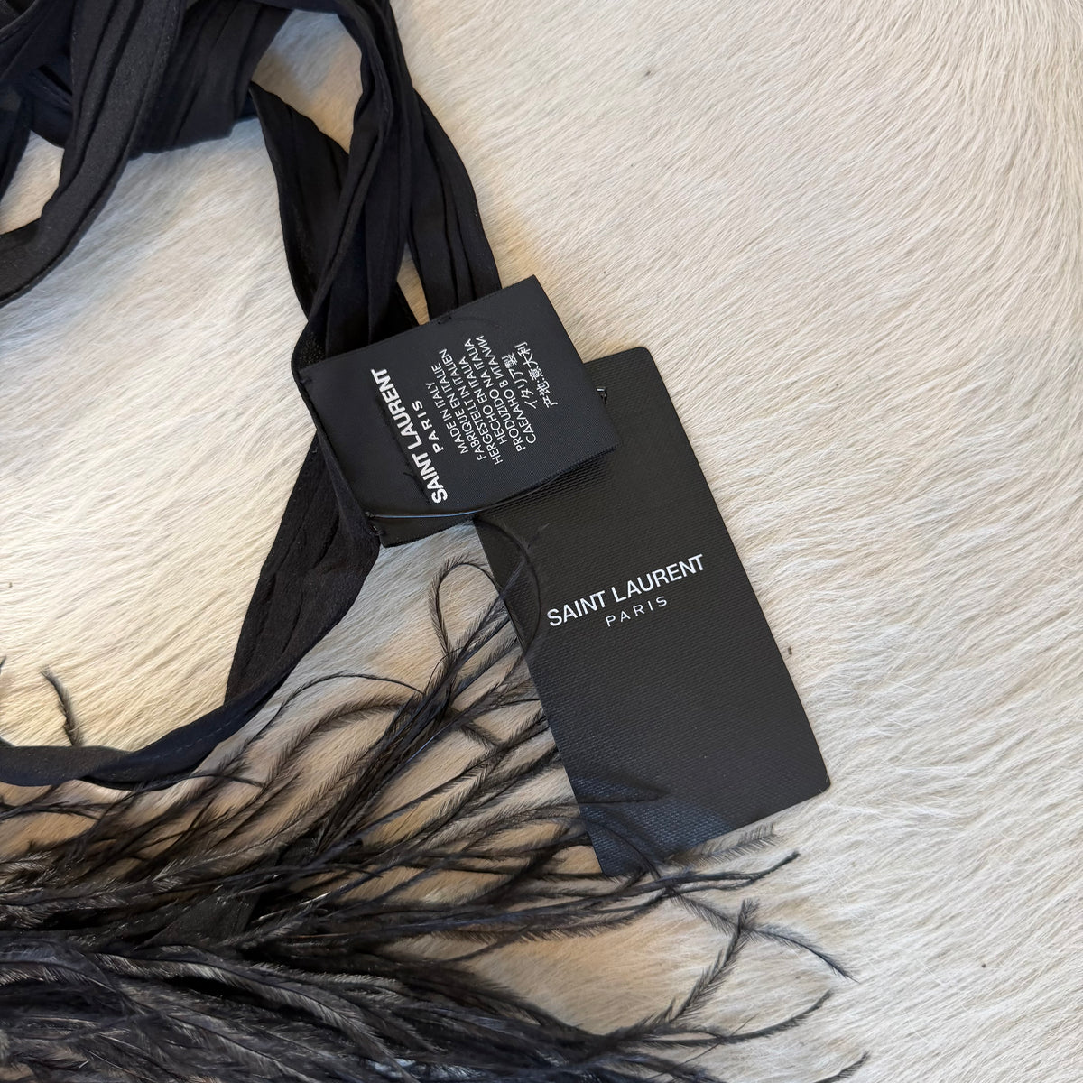 Saint Laurent SS2018 Ostrich Feather Scarf