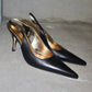 Dolce & Gabbana Black Leather Slingbacks (38.5)