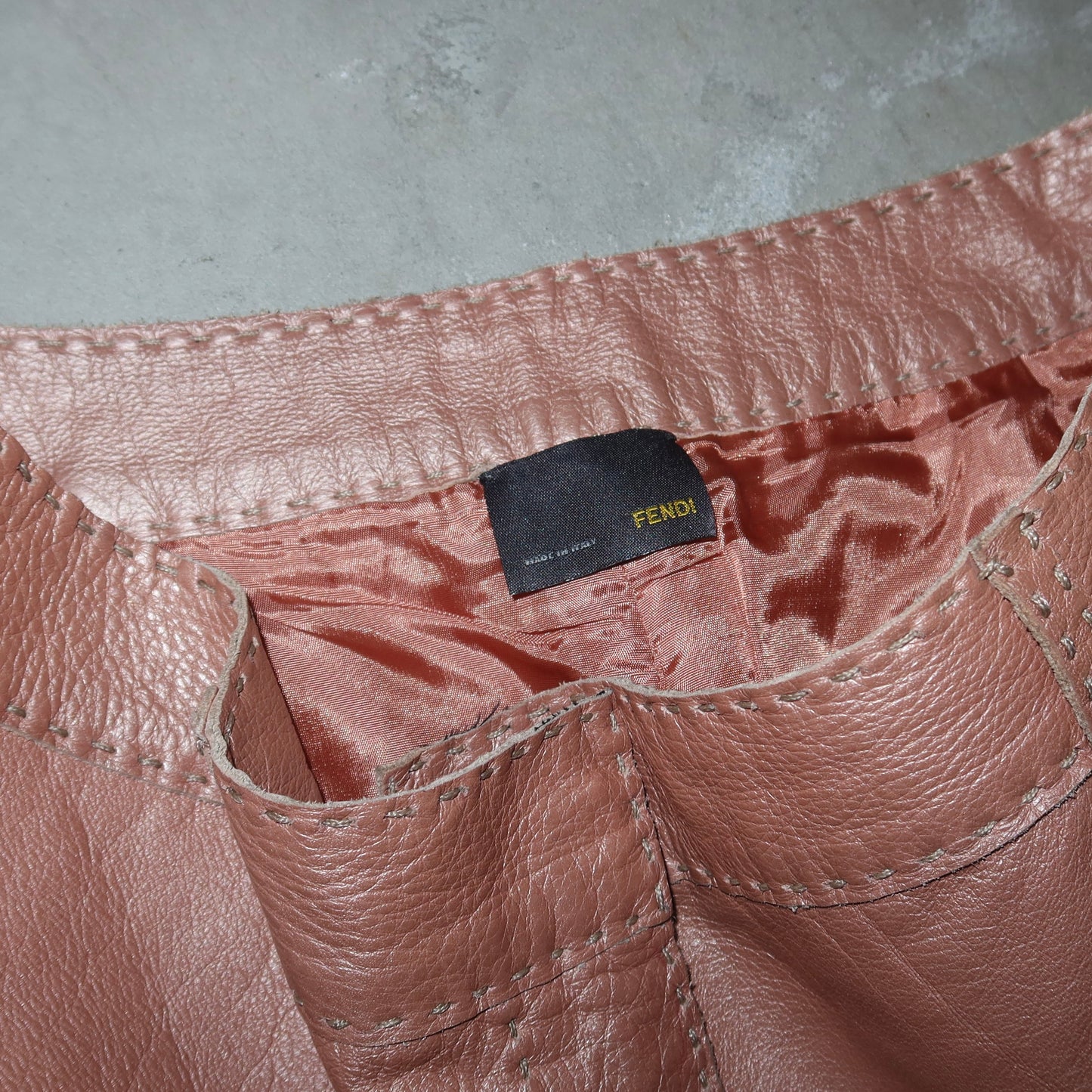 Fendi 2004 Selleria Pink Metallic Skirt
