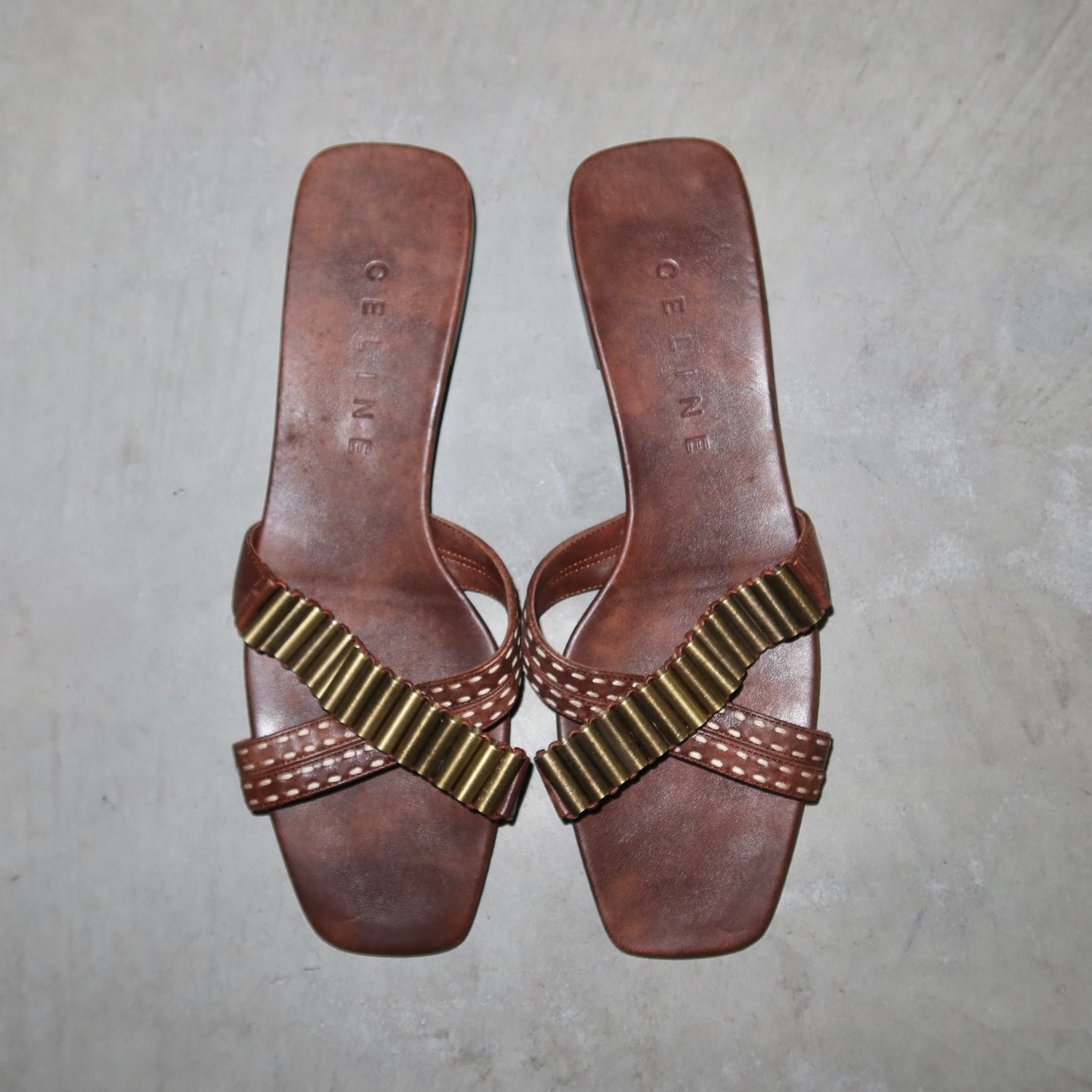 Celine SS2001 Bullet Casing Sandals (38.5)