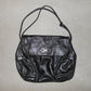 Escada Black Leather Logo Flap Bag