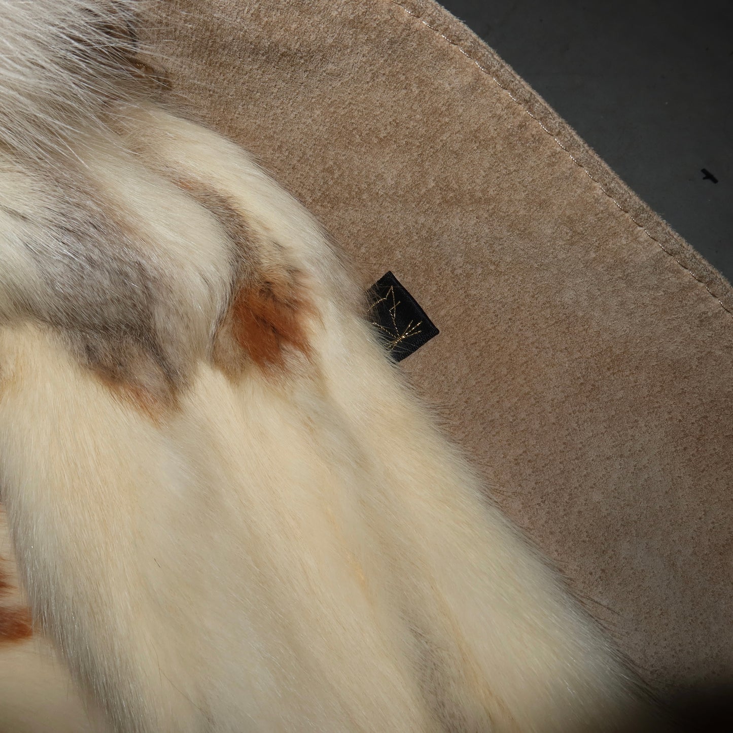 Vintage Suede Trench with Fox Fur Collar and Lining