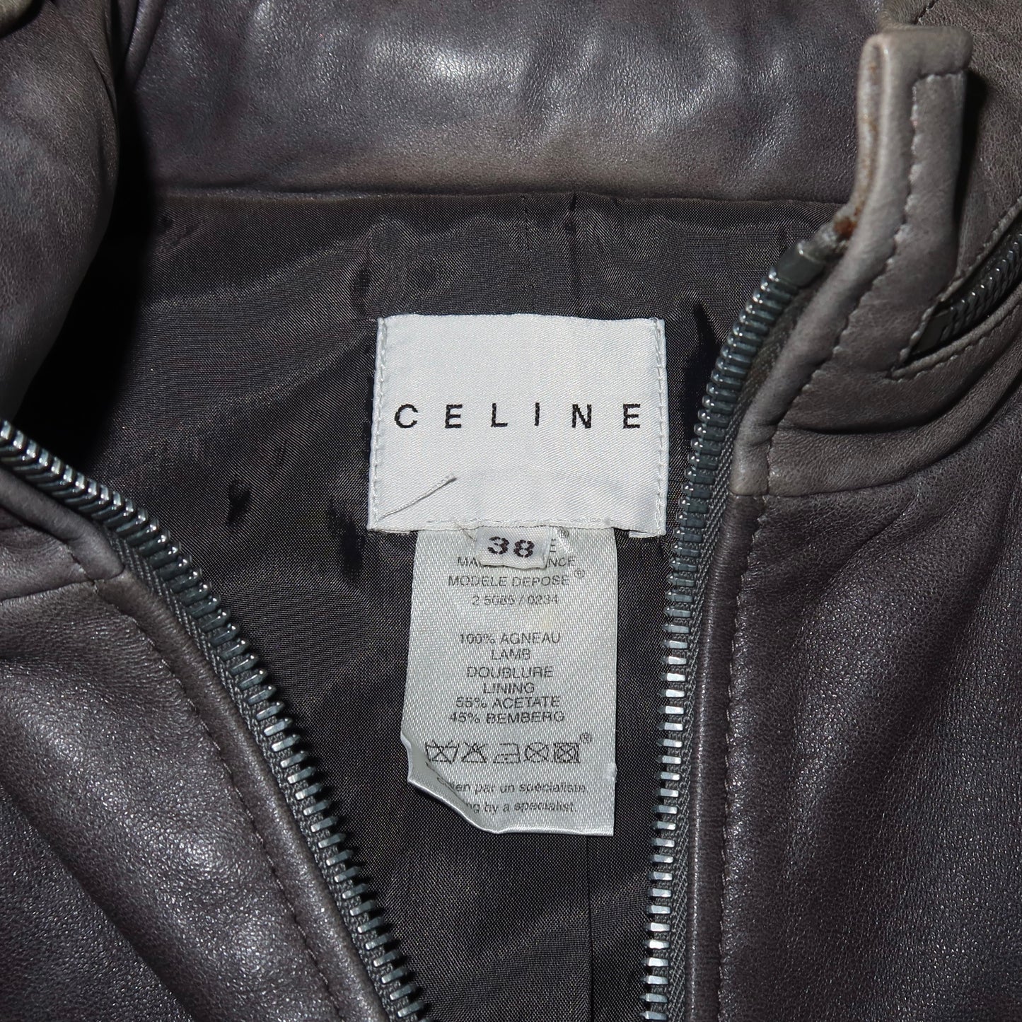 Celine Grey Leather Jacket