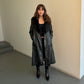 Vintage Leather Fur Lined Trench